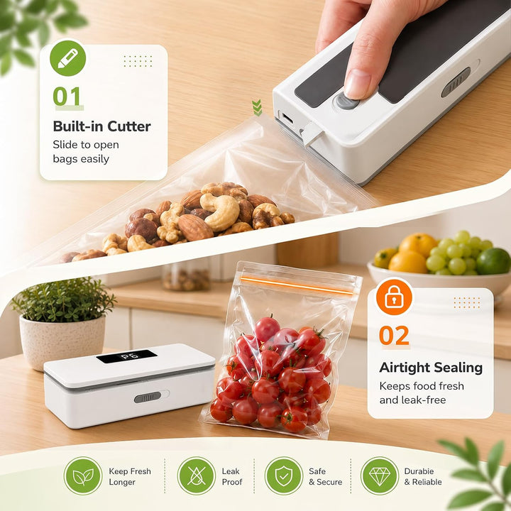 Mini Folienschweissgerät, Mini beutel Versiegler, 8 Heizstufen | Wiederaufladbar USB, integrierter C