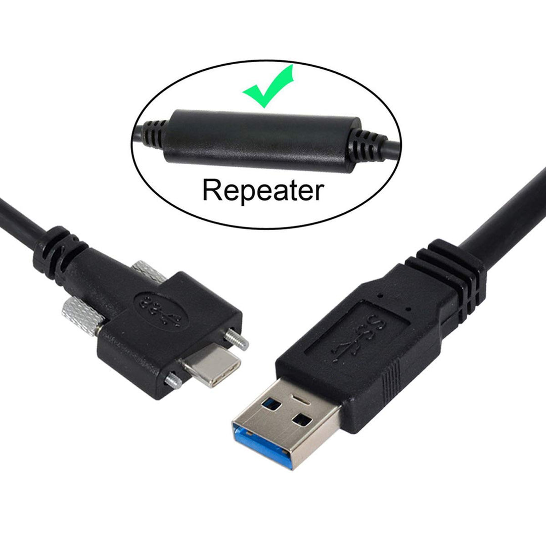 xiawai 8 Meter USB 3.1 Typ-C Doppelschrauben Verriegelung auf Standard USB 3.0 Datenkabel Halterung