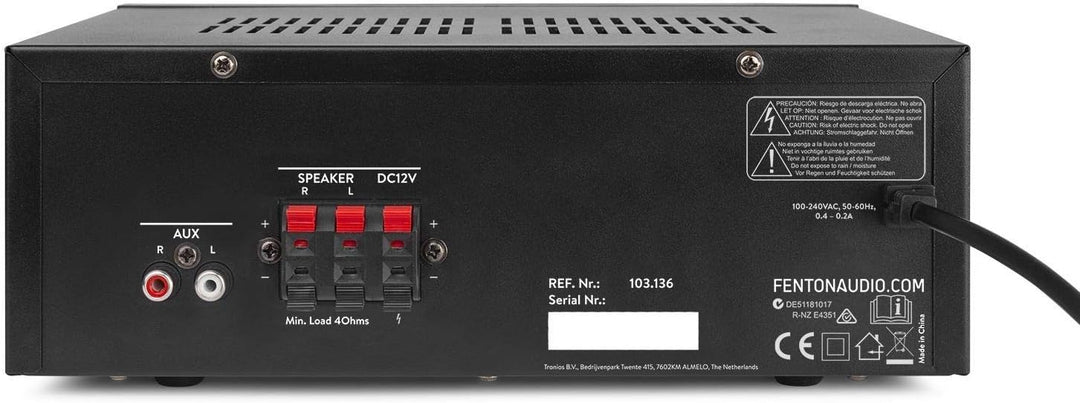 Fenton AV440 Digitaler Bluetooth Verstärker HiFi Stereo Verstärker inkl. Fernbedienung - 400 Watt Pe