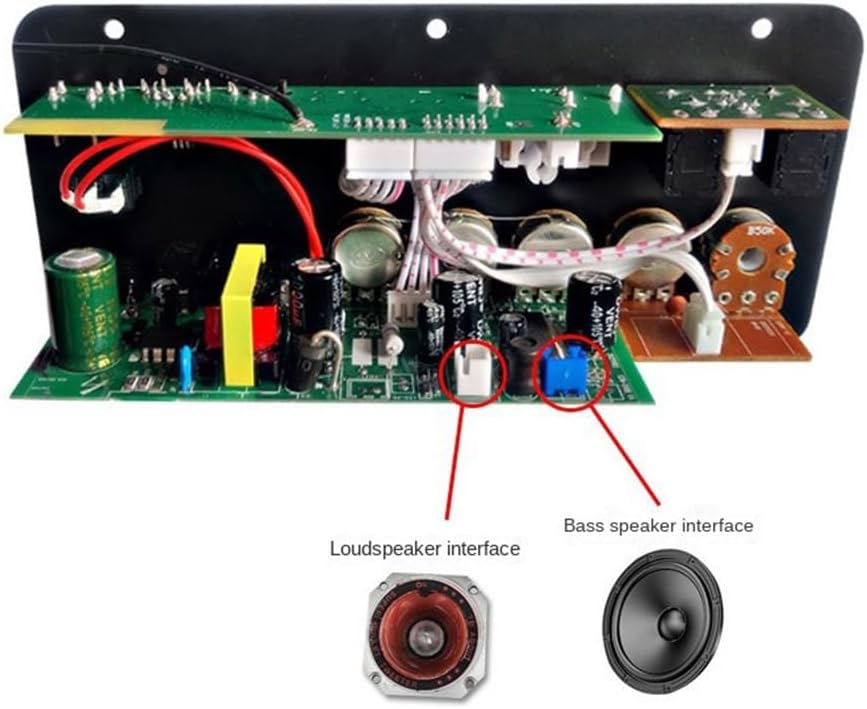 1Set D50 Verstärkerplatine mit Optischem Audio, Bluetooth AMP, USB, FM-Radio, DIY-Audio-Subwoofer, S