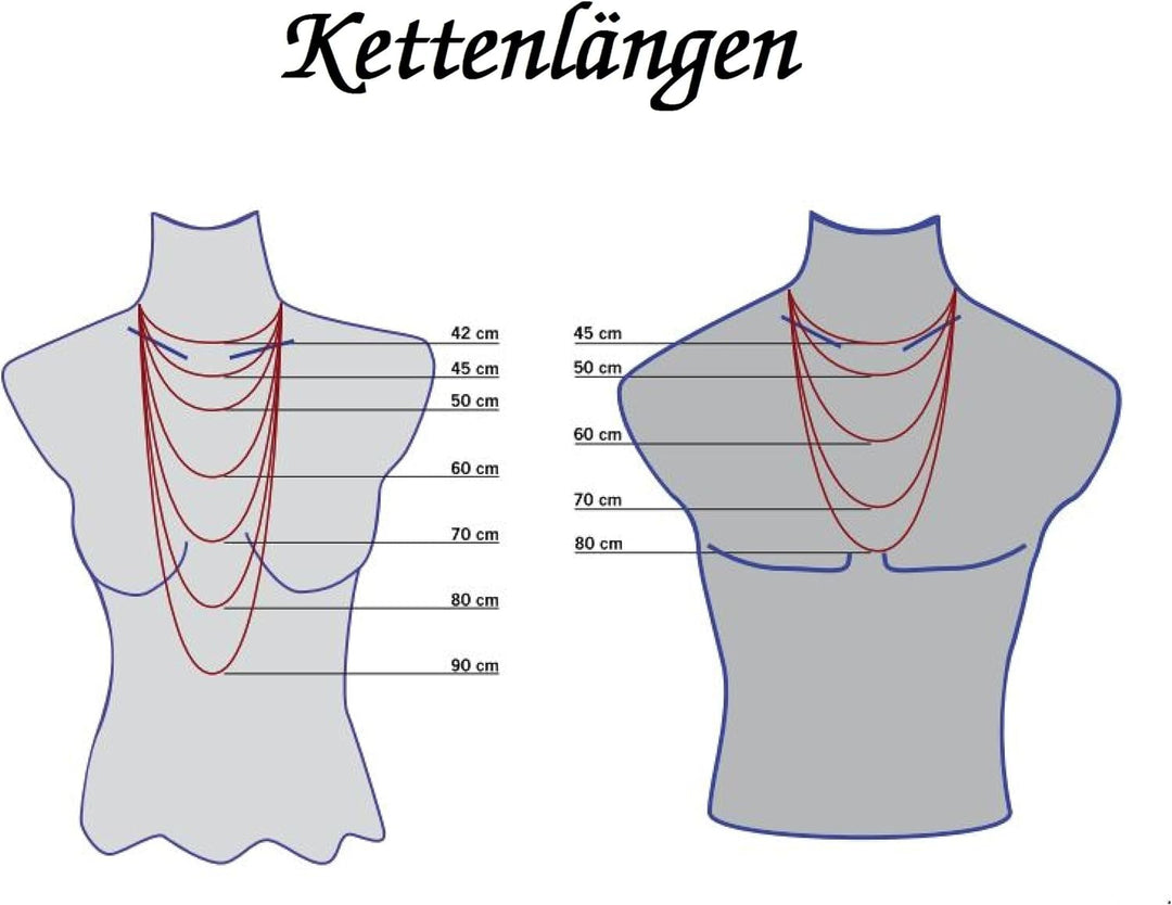 Jobo Damen Halskette Kette Turmalin und Hämatin 45 cm