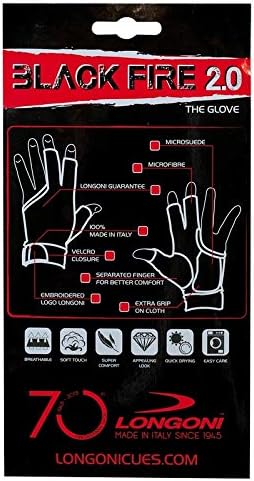 Longoni billar black fire 2 handschuh 0 s rechtsh?nder