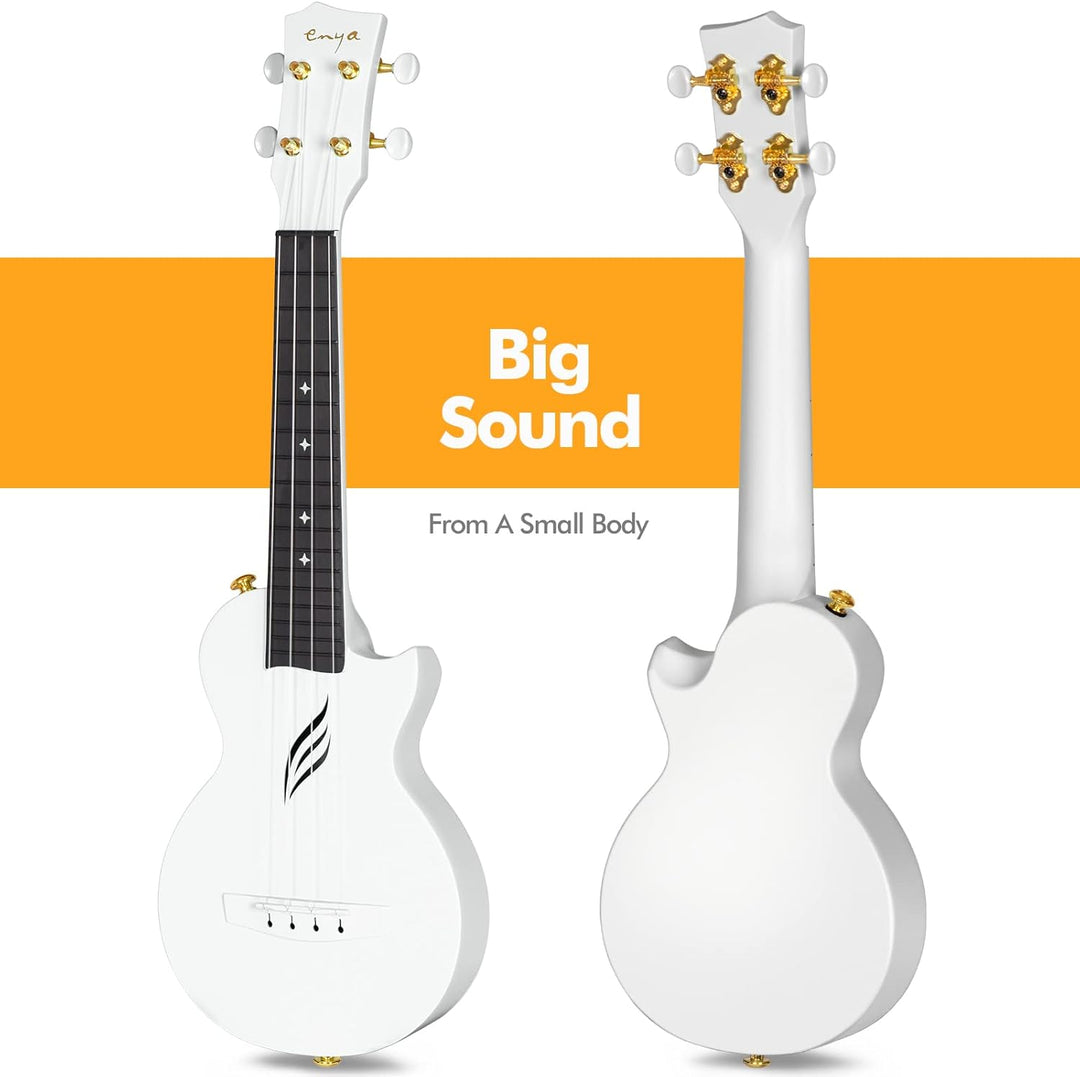 Enya Ukulele Sopran 21 Zoll Set - NOVA U Mini Weisse Ukulele Akustik für Anfänger Erwachsene Kinder