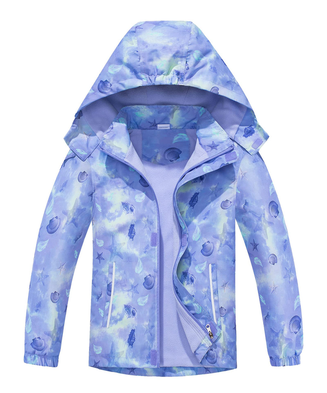 CAMLAKEE Softshelljacke Mädchen Regenjacke Kinder Wasserdicht Jacke Gradient Windjacke 120 Lila, 120