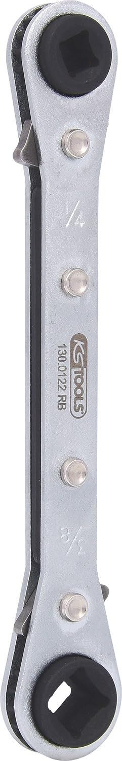 KS Tools 130.0122 4 in 1 Kälte-Klima-Ratschenschlüssel, umschaltbar