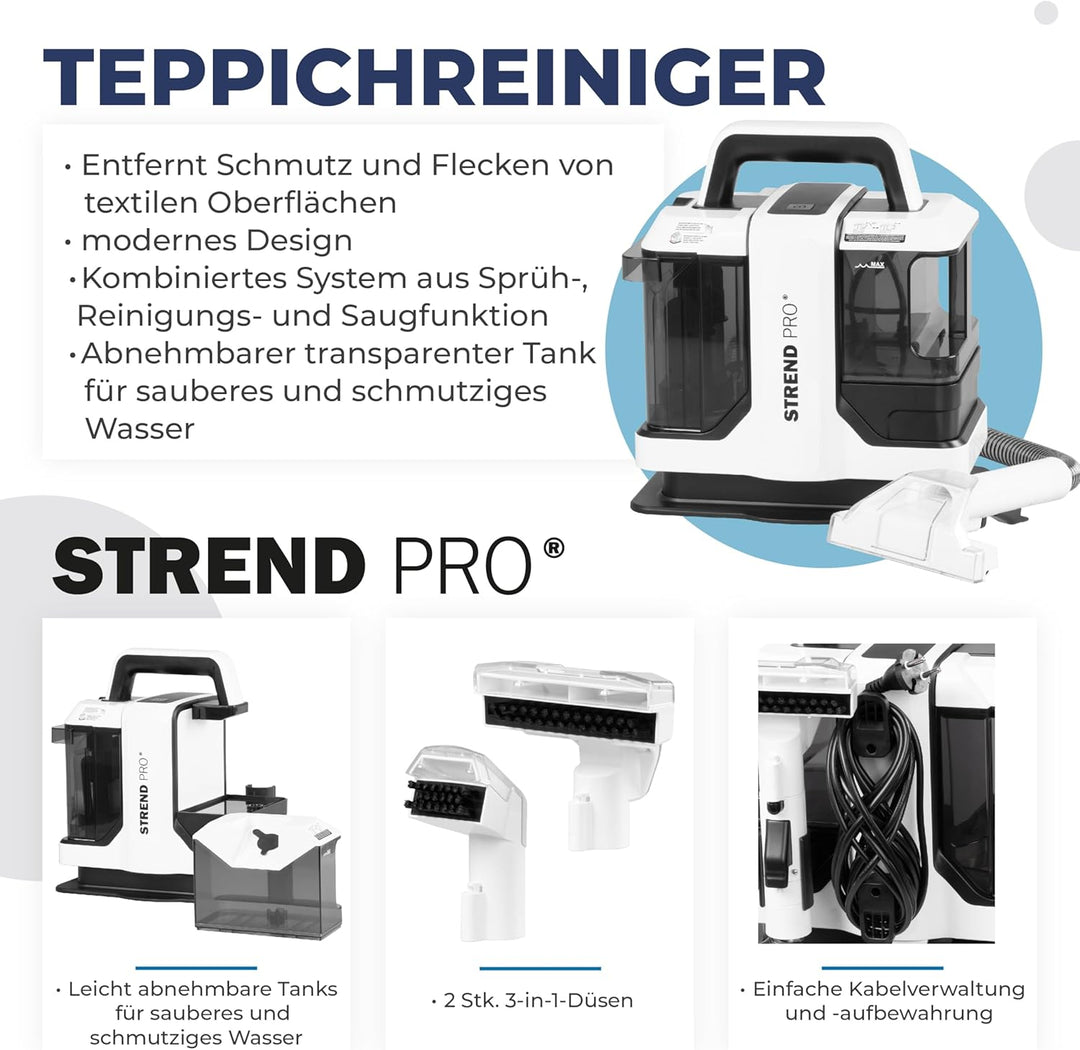 STREND PRO Waschsauger Polsterreiniger Gerät 450W | Teppichreiniger für Teppich | Fleckenreiniger mi