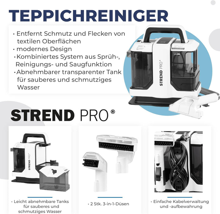 STREND PRO Waschsauger Polsterreiniger Gerät 450W | Teppichreiniger für Teppich | Fleckenreiniger mi
