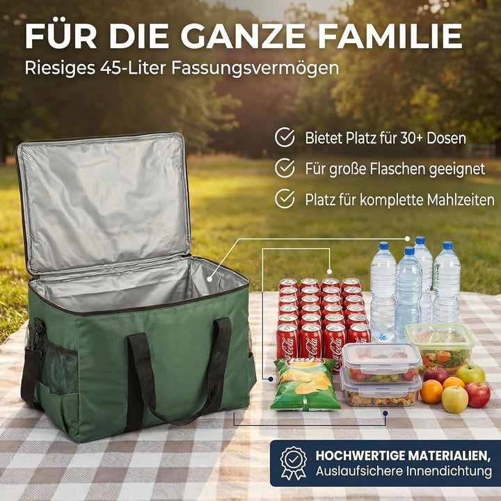 XXL Kühltasche iolierte Getränke & Snack-Tasche Isotasche Picknick-Tasche für Camping Reisen Urlaub