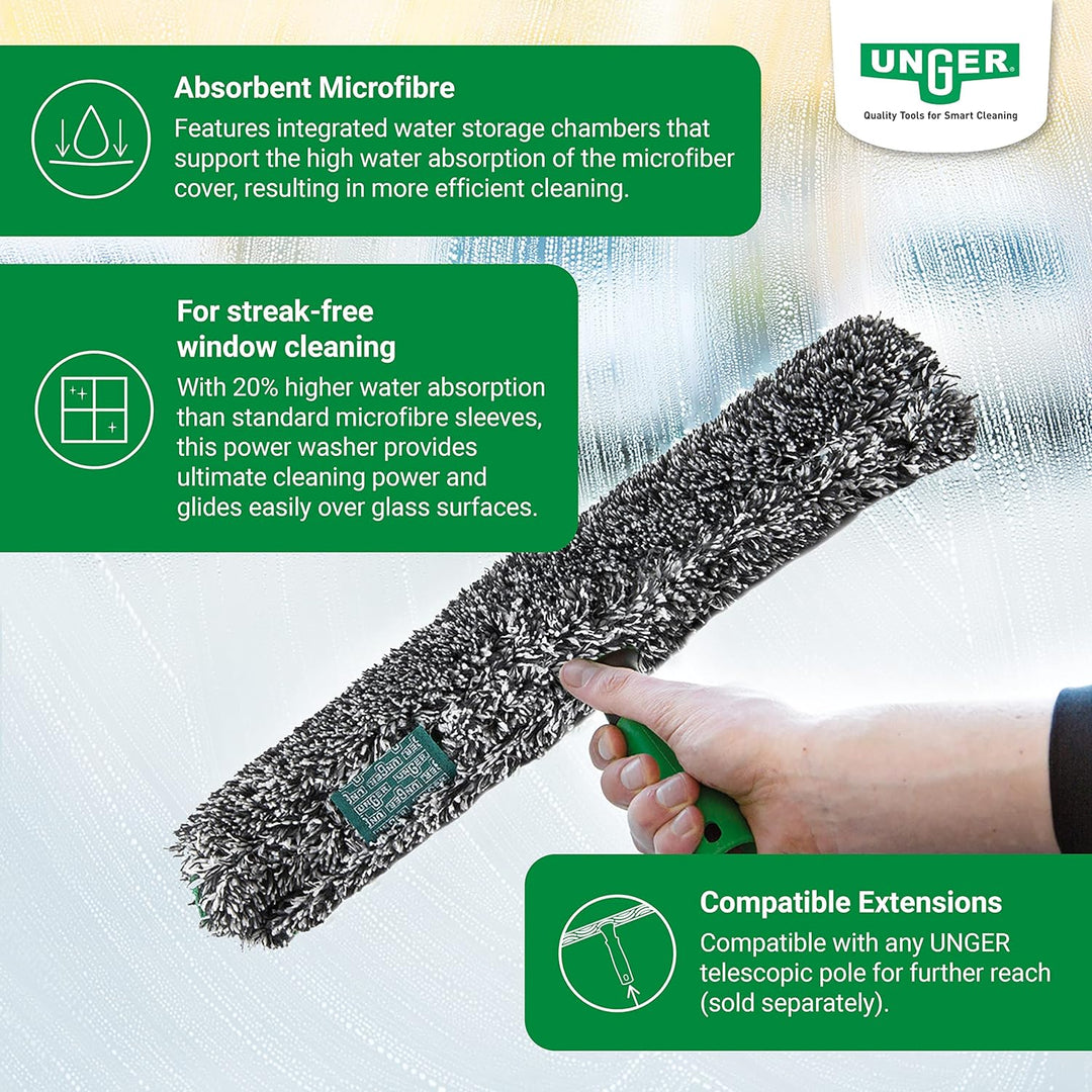 Unger ErgoTec Power Einwascher (Breite 35 cm, Mikrofaserbezug 100% Polyester, 2-Komponenten Griff, B