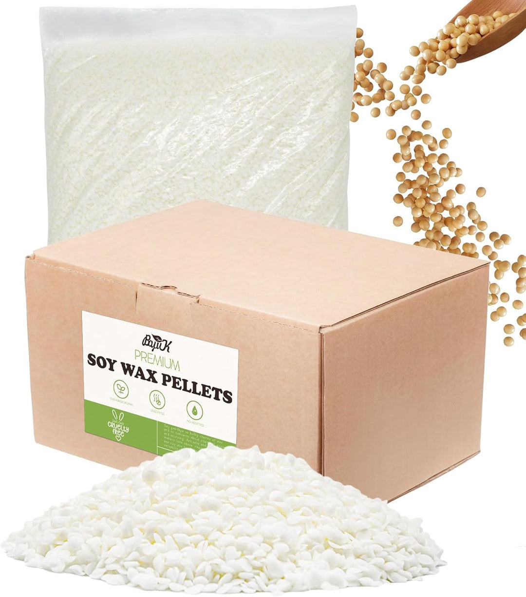 Sojawachs für Kerzen 3kg, BOYUJK Premium Natürlich Kerzenwachs, 100% Sojawachs für die Kerzenherstel