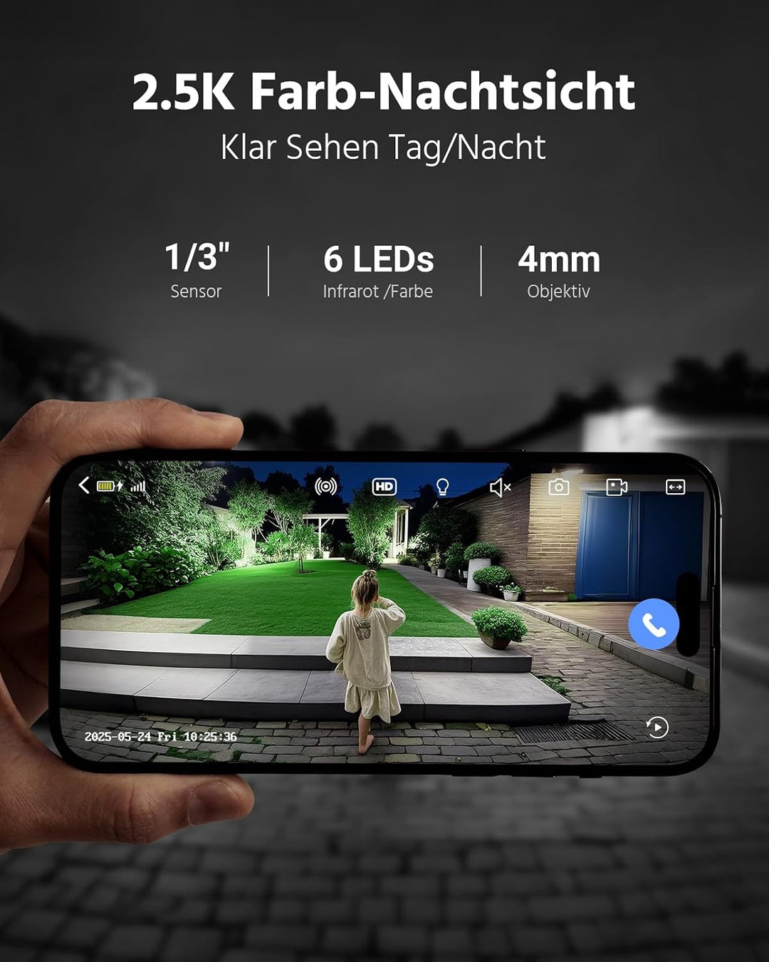 ANNKE 2er-Set 2.5K Überwachungskamera Aussen Solar Kein ABO 360° Schwenkbar | 9000 mAh Akku &amp; 3W Sol