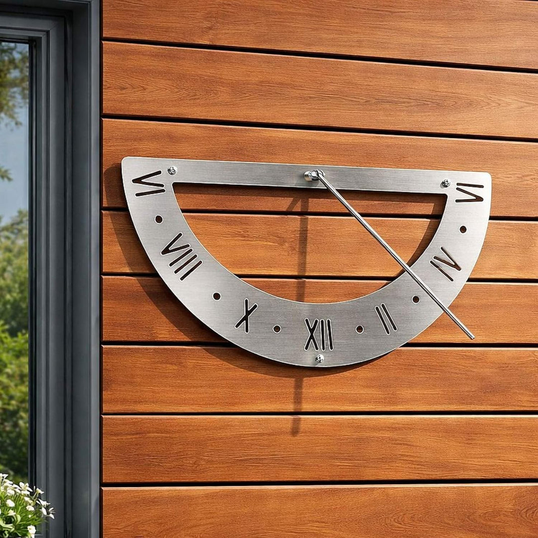 DanDiBo Sonnenuhr Edelstahl für die Wand 70 cm Rostfrei 96206 Ausrichtbar Wetterfest Gartenuhr Moder