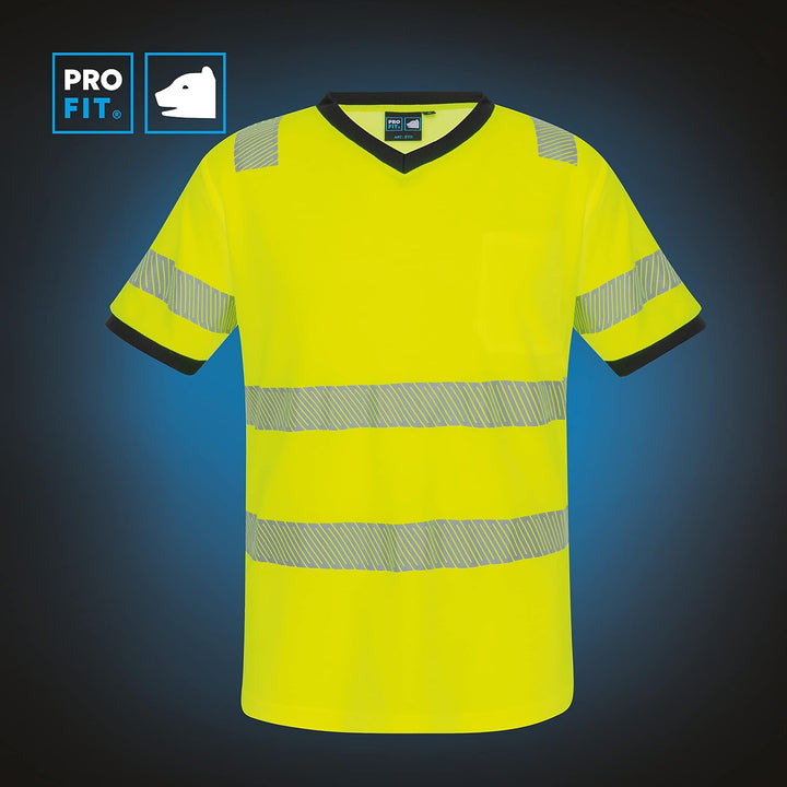 PRO FIT Warnschutz T-Shirt – Atmungsaktiv, Arbeits-Shirt, Allergiker geeignet, Herren, Damen, Reflex