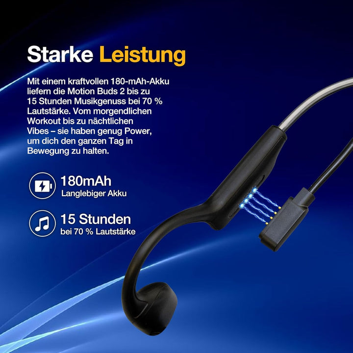 AGM Knochenschall Kopfhörer, Open Ear Kopfhörer Motion Buds Bluetooth 5.4 Kabellos Sportkopfhörer IP