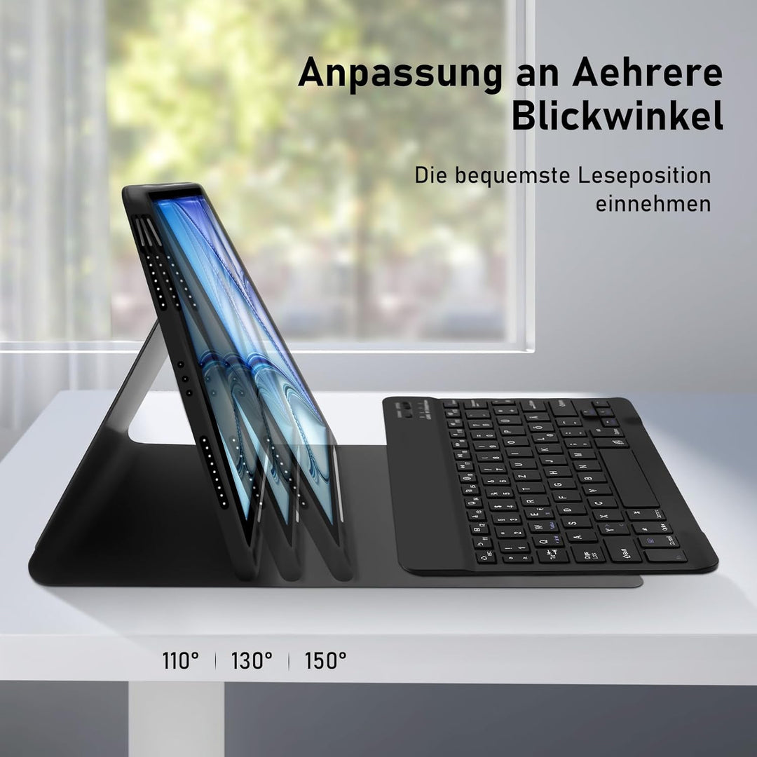 iPad Air 5 Hülle mit Tastatur für iPad Air 6 11 Zoll, Deutsches Taststur Hülle für iPad Air 11 Zoll
