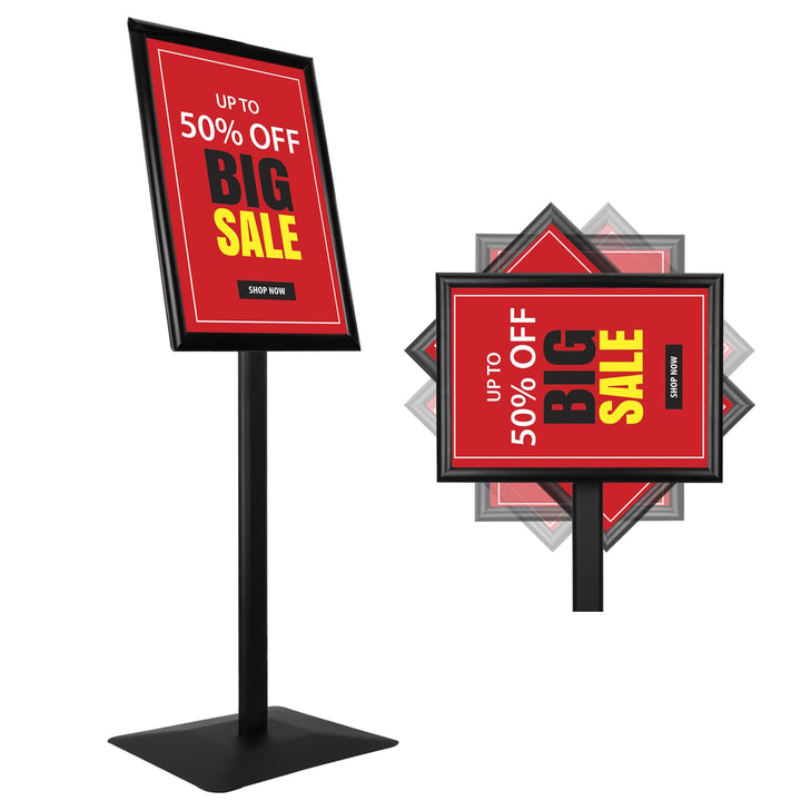 RayLove Infoständer DIN A3 für Plakate mit 297 * 420 mm. Stahl-Schildhalter,Schwarz PREMIUM Design I