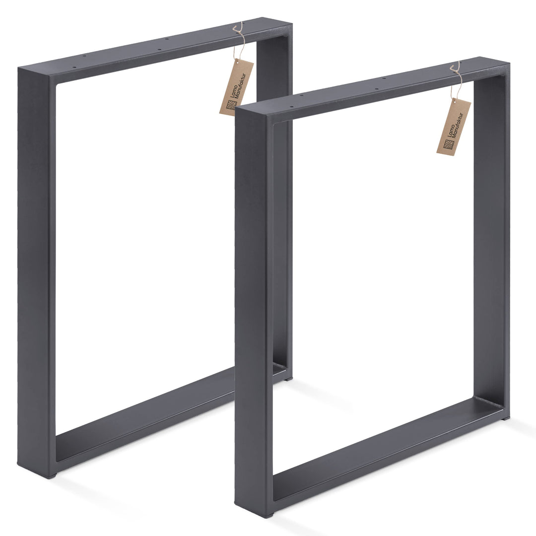 LAMO Manufaktur Tischbeine für Schreibtisch Esstisch, Simple Massive, Vierkantprofil 80x20 mm, Tisch