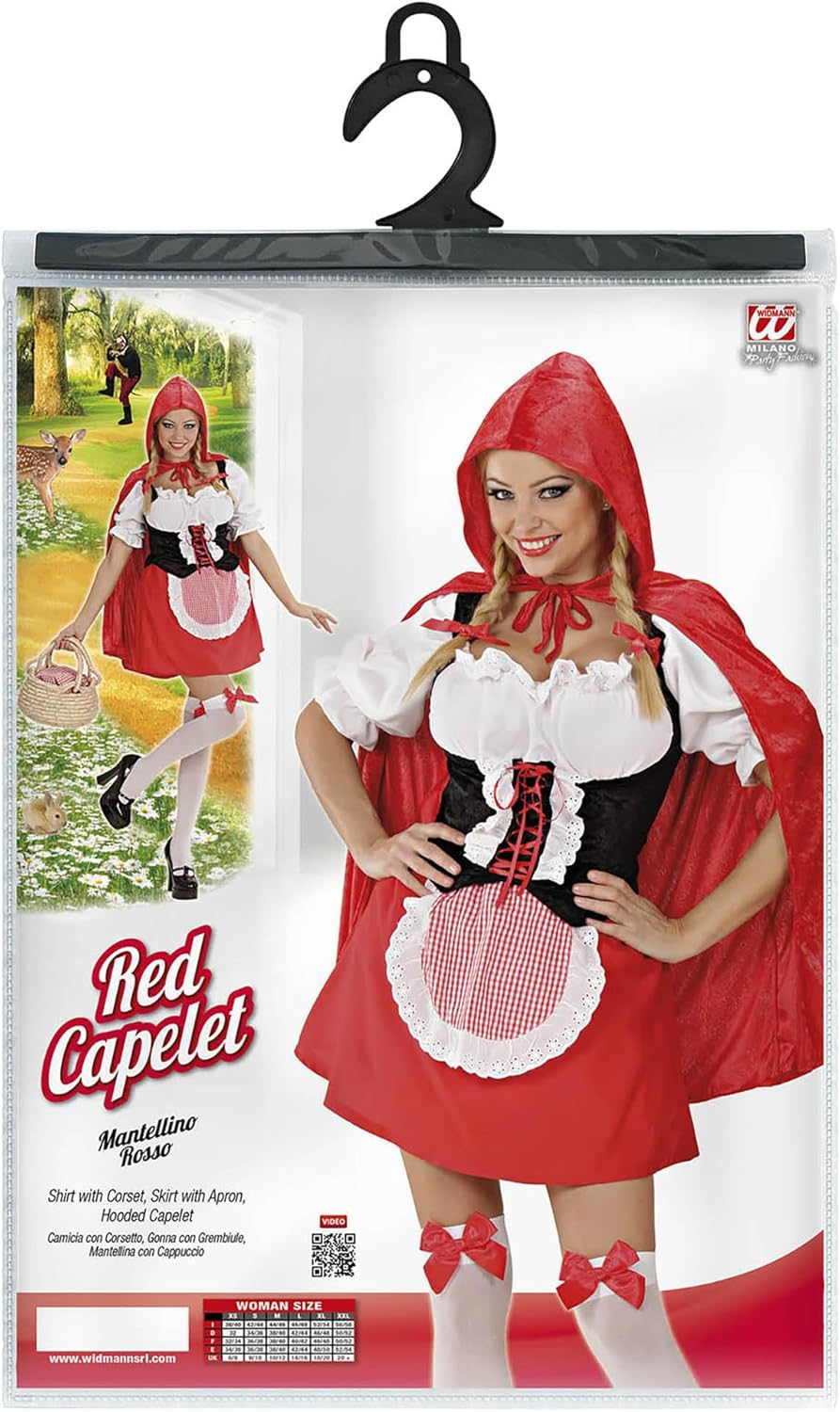 WIDMANN 57482 COSTUME CAPPUCCETTO ROSSO M VELLUTO #5748 Mehrfarbig M, Mehrfarbig M