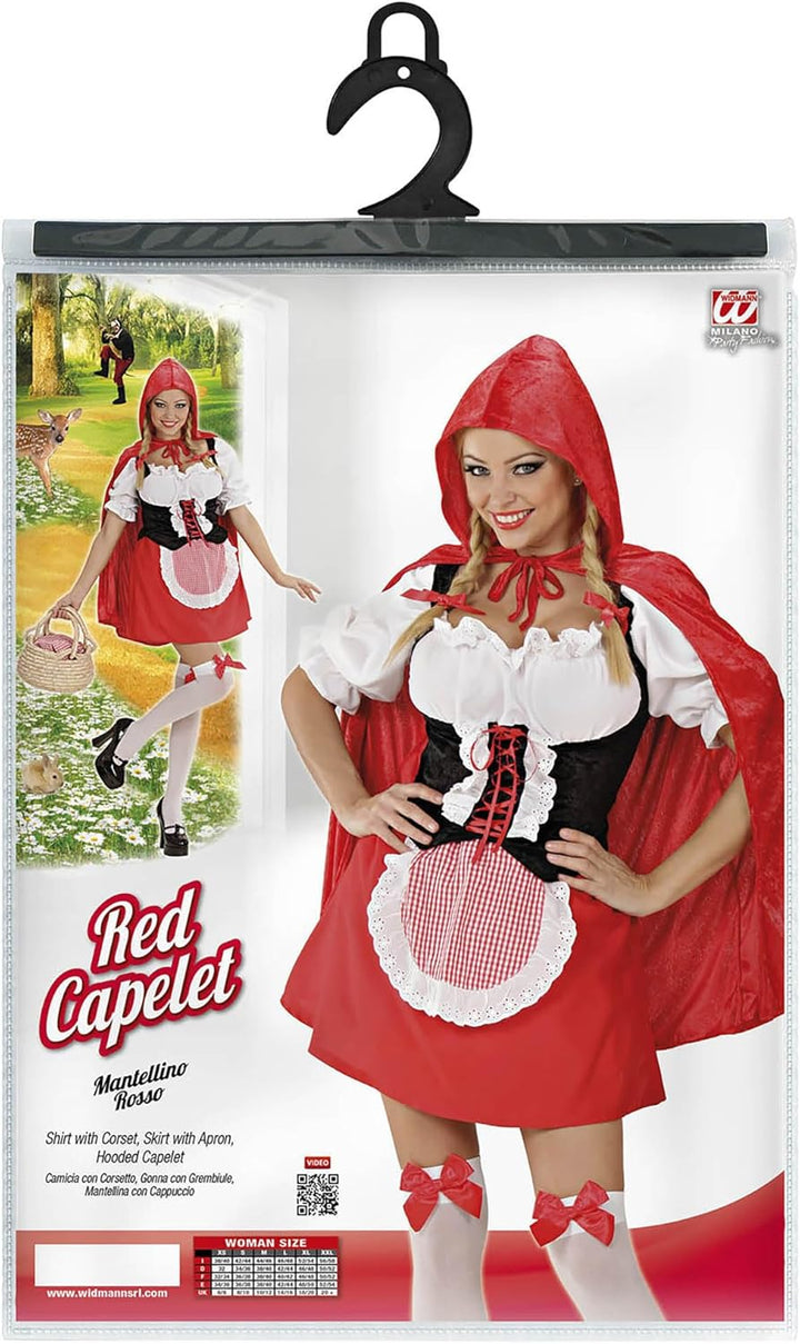 WIDMANN 57482 COSTUME CAPPUCCETTO ROSSO M VELLUTO #5748 Mehrfarbig M, Mehrfarbig M
