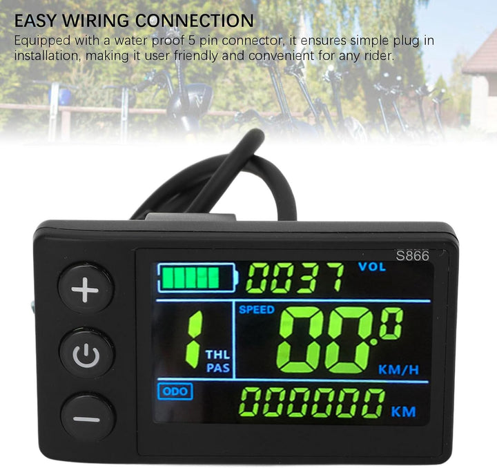 LCD-Display für Elektrofahrräder, S866 ebikesDisplay, Bedienfeld, Wasserdicht, 5-polig, für Elektror