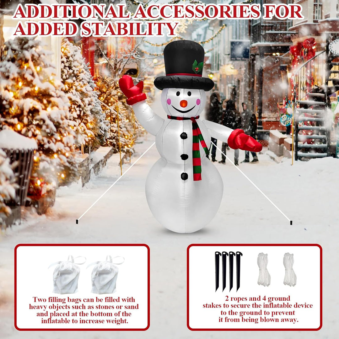 1.8m Aufblasbarer Schneemann Weihnachten mit LED Lichtern Aussendekoration Aufblasbarer Schneemann W