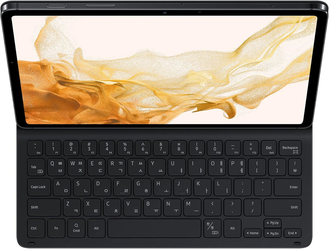 Samsung Book Cover Keyboard Slim Hülle mit Tastatur für Galaxy Tab S7 | Tab S8, Black Book Cover Key