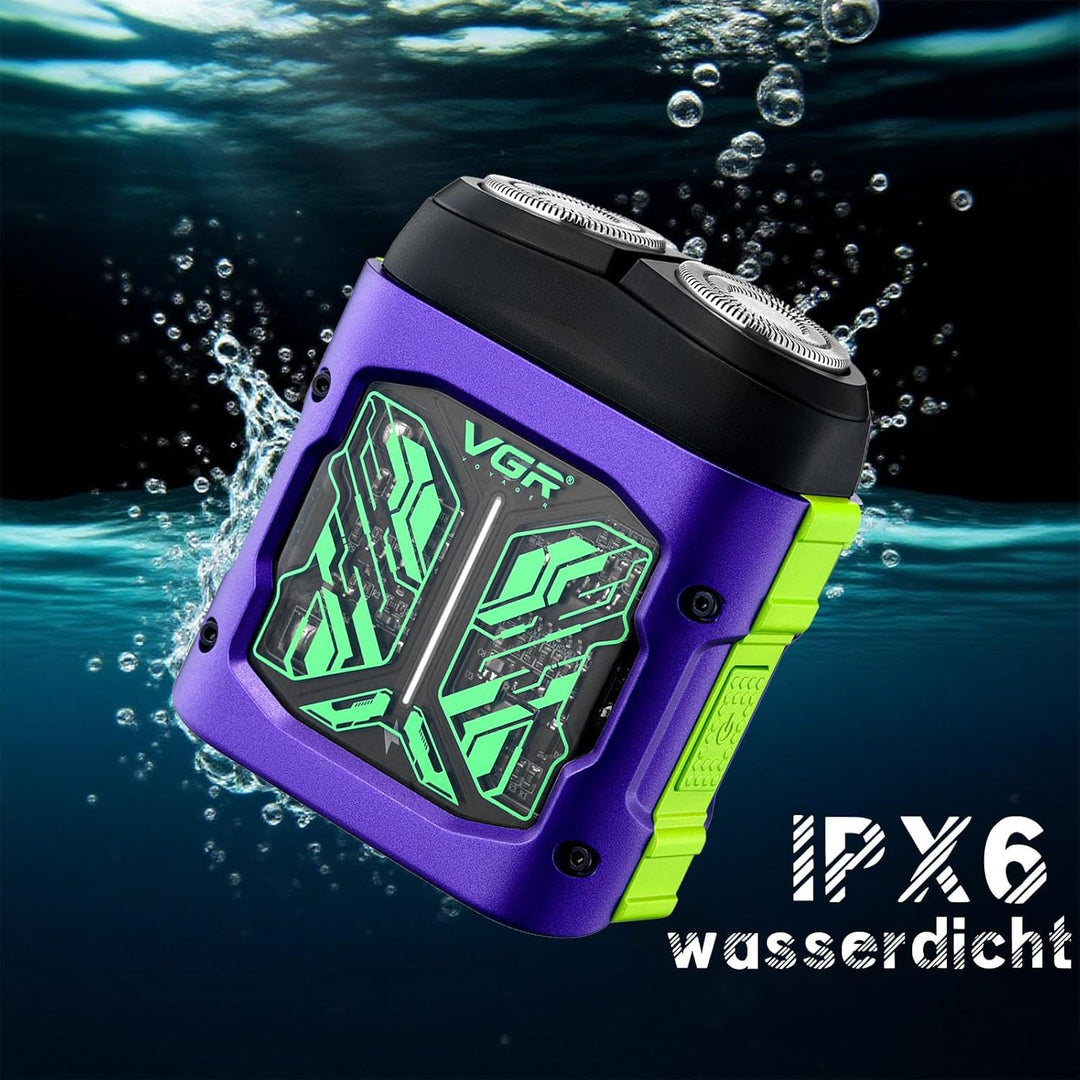 VGR 344 Mini Rasierer Herren, Elektrorasierer Herren mit Magnetischen Doppelrotationsköpfen für Einf