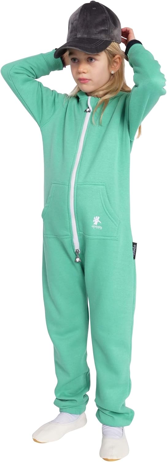 O'Poppy Kinder Jumpsuit Teddy einteilig Jungen Mädchen Overall Kids 146-152 Türkis, 146-152 Türkis
