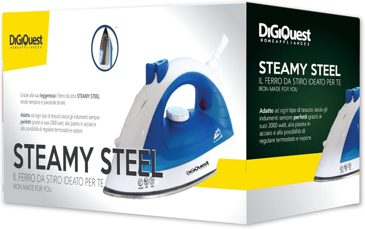 DIGIQUEST Steamy Steel FST20AC Dampfbügeleisen, weiss/blau