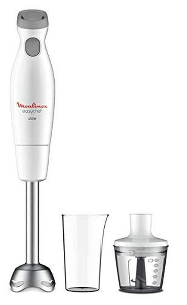 Moulinex Easychef Stabmixer 2-in-1, 450 W Leistung, obust, robust, Zelkrom Klingen, 800 ml Becher un