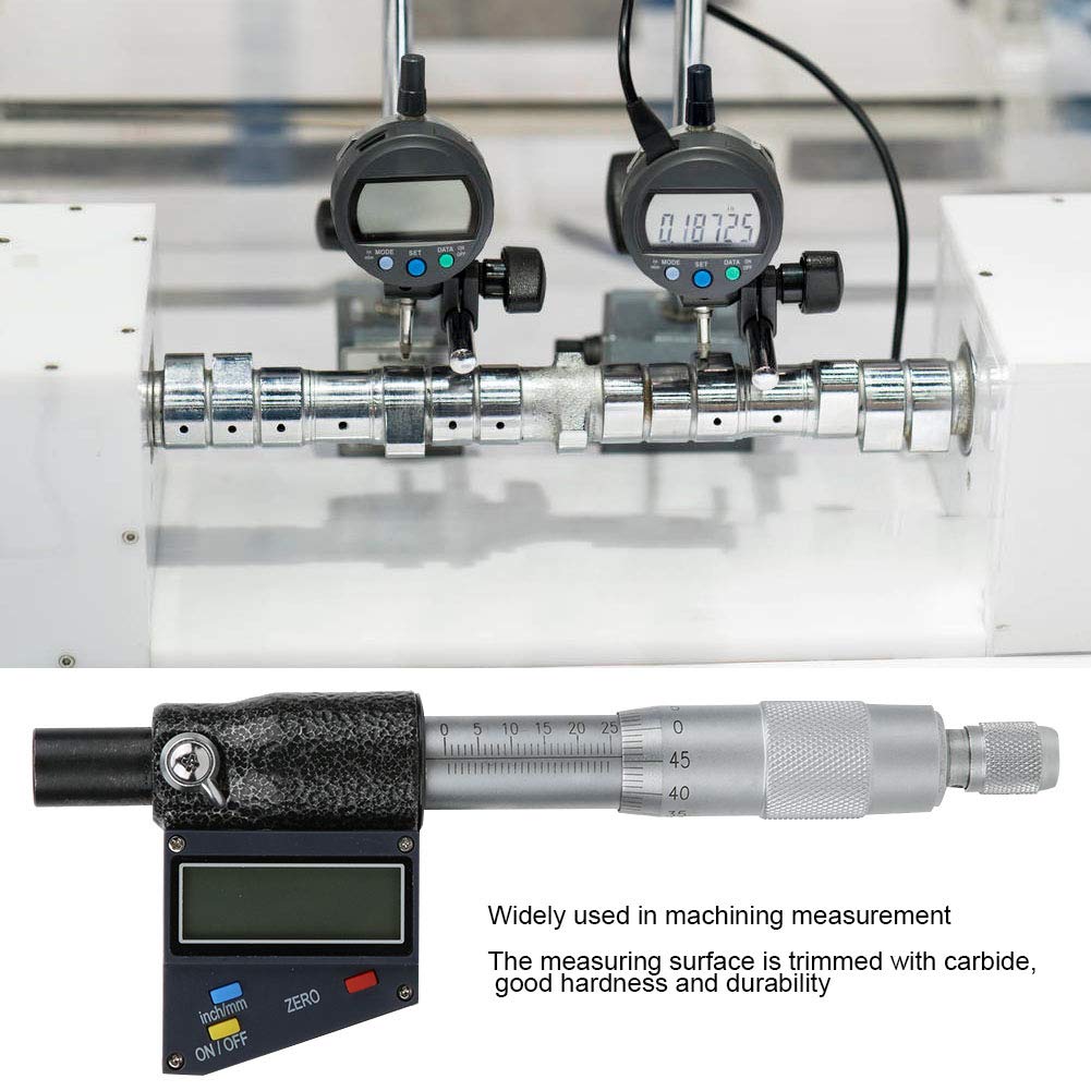 Digitales Mikrometer 0-25mm, Elektronisches Messgerät, Hartmetall-Messfläche, Präzise Aussenmessung