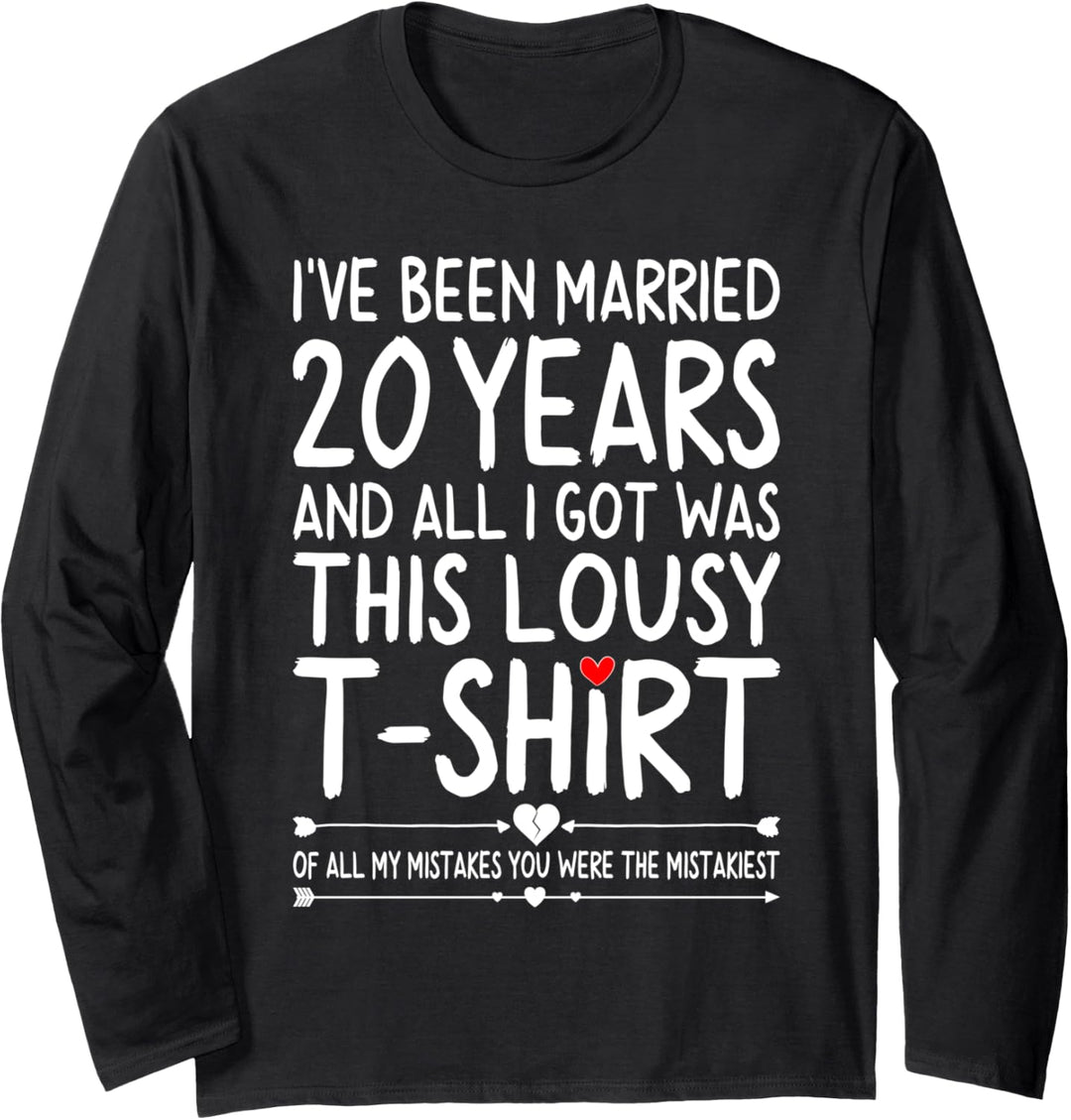 20th Wedding Anniversary Shirts for Her 20 Years of Marriage Langarmshirt