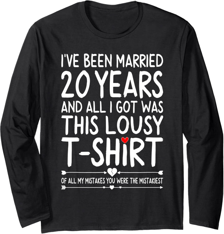 20th Wedding Anniversary Shirts for Her 20 Years of Marriage Langarmshirt