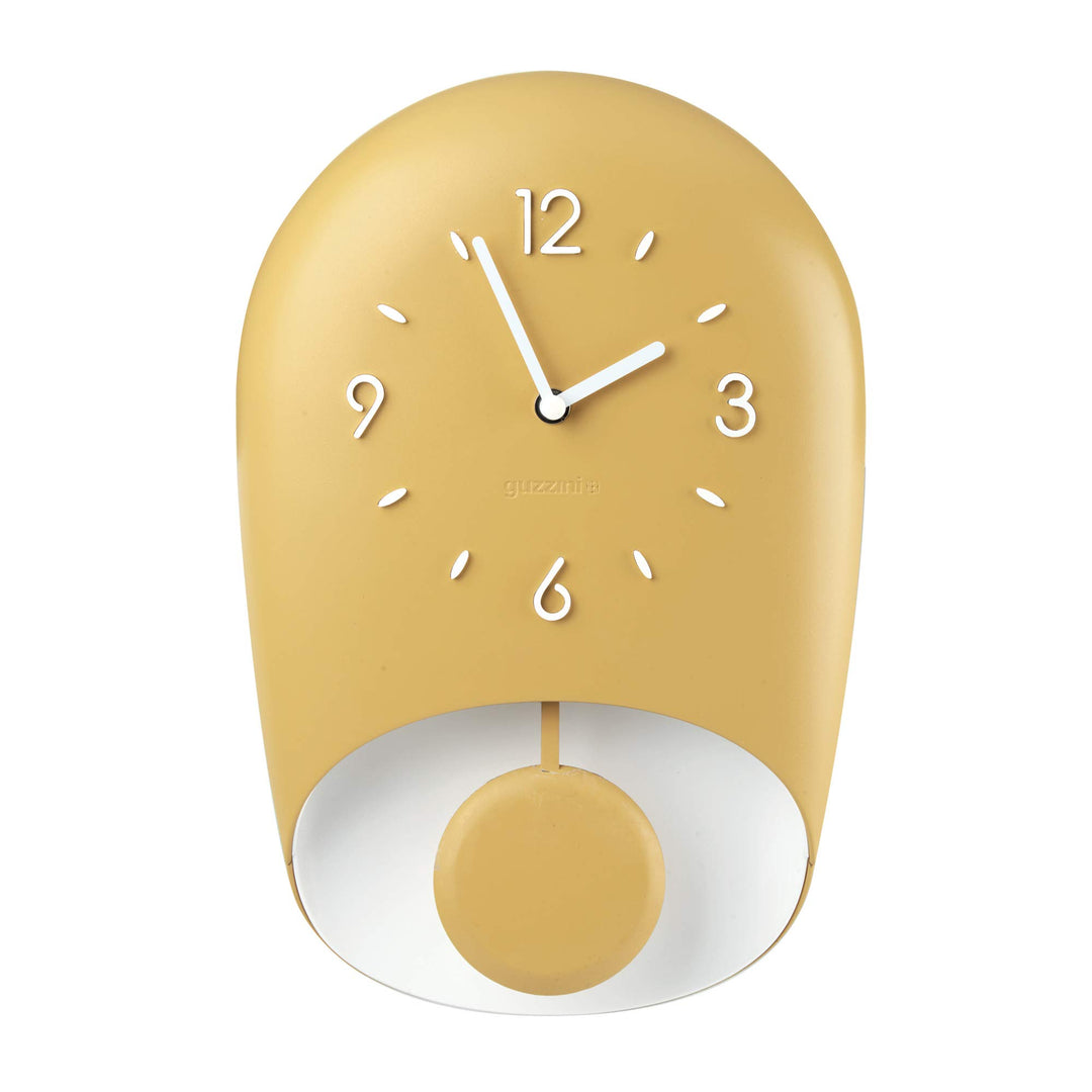 Guzzini - Home, BELL Wanduhr mit Pendel, Pendeluhr - Senfgelb, 22x8xh 33 cm - 168604206 One Size Gel