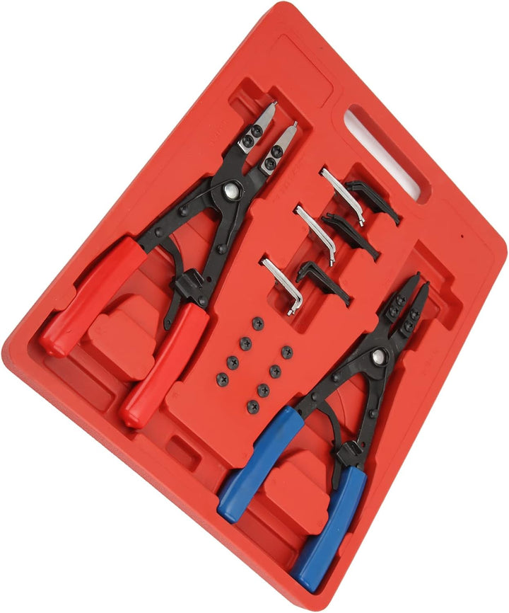 Seegeringzange Gross,Snap Ring Plier Set,Seegeringzange,Auto-Wartungswerkzeuge 2Pcs Heavy Duty Inter