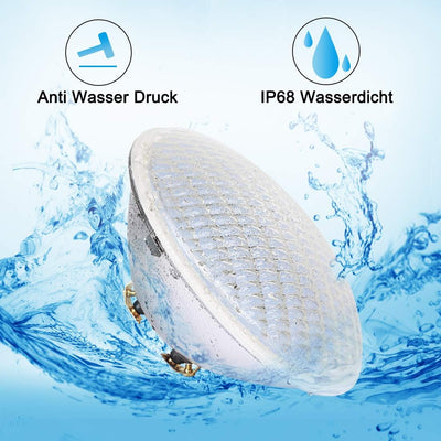 COOLWEST LED Poolbeleuchtung, 72W RGBW Unterwasser Licht IP68 Wasserdicht Teichbeleuchtung, AC/DC 12