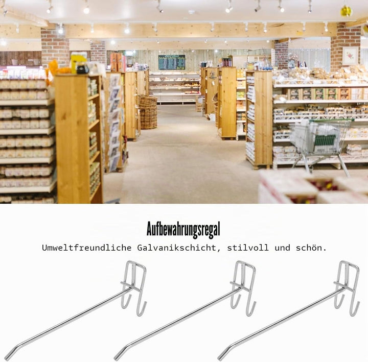 30 Stück Regalhaken, Schwerlast Supermarkt Haken Eisengitter Regal Haken Schmuck Display Regal Haken