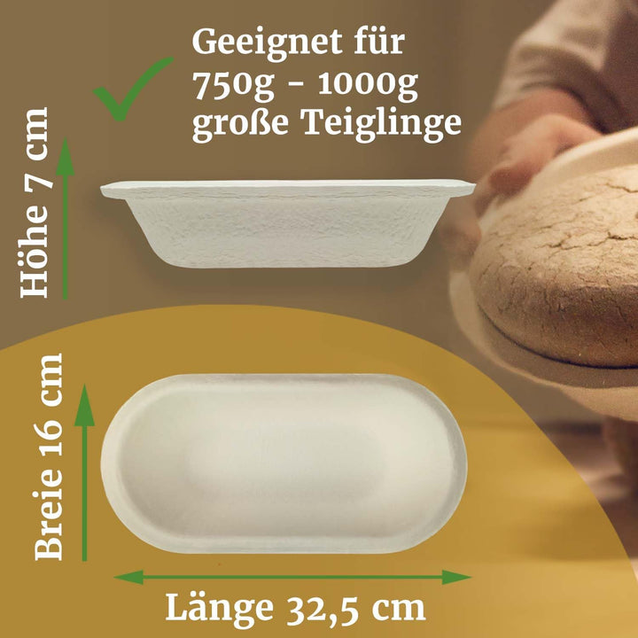Bäckerei Spiegelhauer Gärkörbchen Set - 3er Set I Form Rund Gross 1kg + Rund Klein 500g + Oval 1kg I