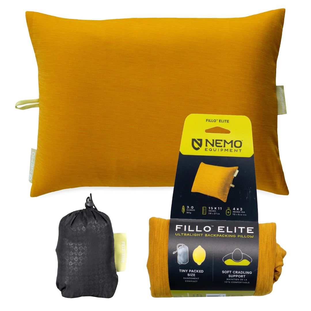 Nemo Fillo Elite Ultraleichtes Kissen, aufblasbares Rucksackkissen für Reisen, Rucksackreisen und Ca