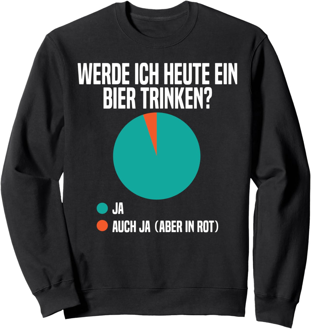 Werde Ich Heute Ein Bier Trinken? Ja Auch Ja (Aber In Rot) Sweatshirt