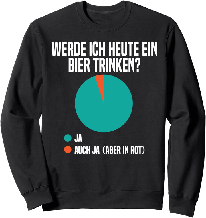 Werde Ich Heute Ein Bier Trinken? Ja Auch Ja (Aber In Rot) Sweatshirt