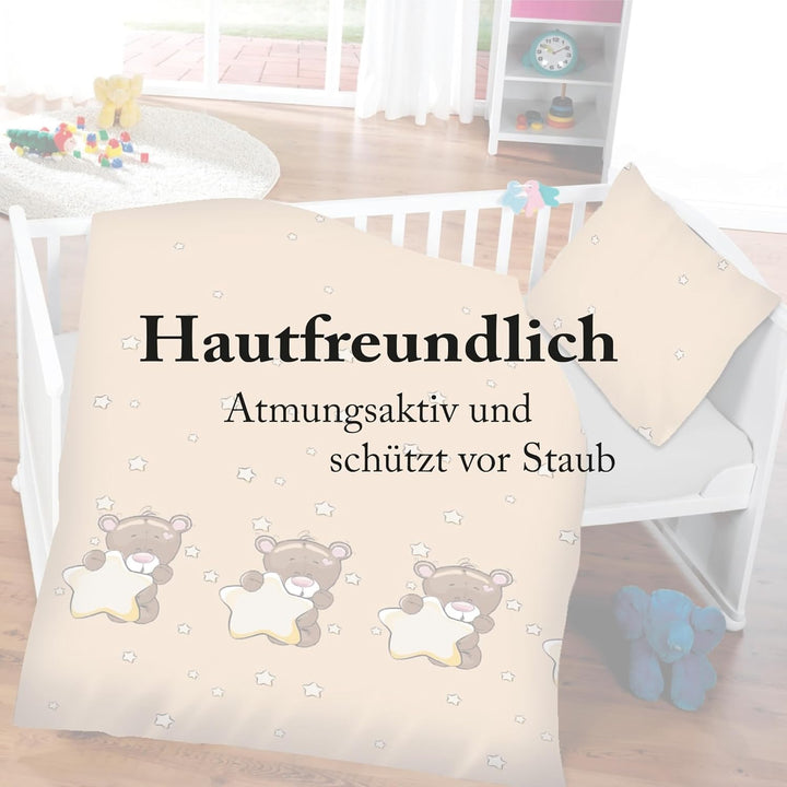 Bestlivings Kinder Bettwäsche 2-TLG (100x135cm / 40x60cm) Bettdecken Set, 100% Baumwolle - Babybettw