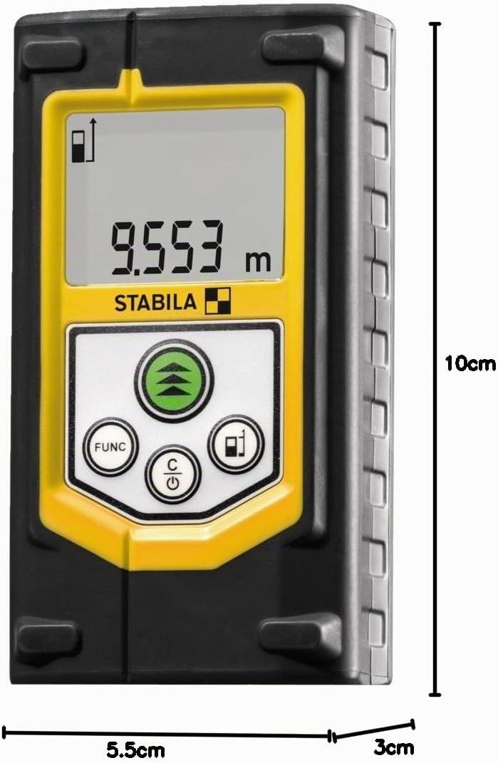 STABILA Laser-Entfernungsmesser LD 320, max. Messbereich 60 m, 8 Messfunktionen (u. a. Fläche, Volum