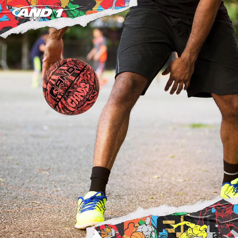 AND1 Chaos Basketball: Offizielle Regulierung Grösse 7 (74,9 cm) Gummi - Deep Channel Construction S