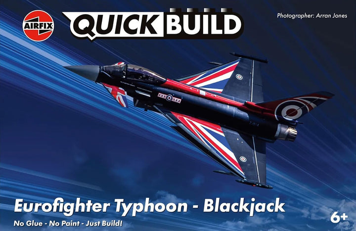 Airfix J6059 QUICKBUILD Eurofighter Typhoon - Blackjack, Quickbuild-Flugzeug, ab 6 Jahren