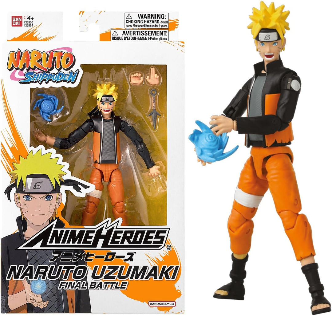 Bandai – Anime Heroes – Naruto Shippuden – Anime Heroes Figur 17 cm – Naruto Uzumaki (Final Battle)
