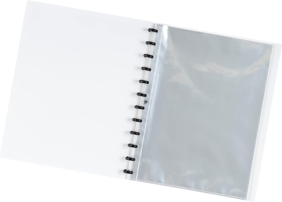 Oxford polyvision Ringmappe A4, mit vario-zipp, 20 Hüllen, weiss, 5er Pack weiss Single, weiss Singl
