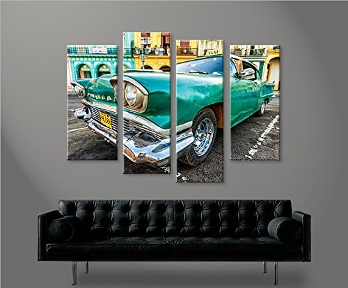 islandburner Bild Bilder auf Leinwand Taxi Cuba Havanna Kuba 4er XXL Poster Leinwandbild Wandbild De