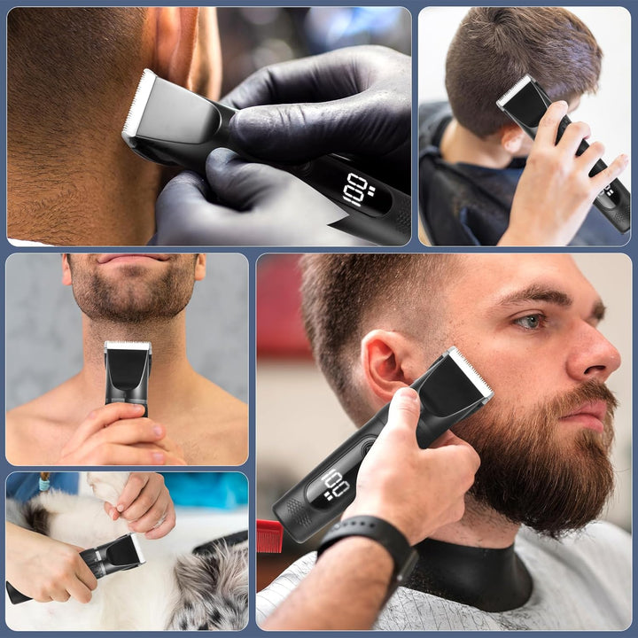Cozary Haarschneidemaschine, Barttrimmer Herren Profi mit LED-Anzeige, 180 Min, Bartschneider Herren