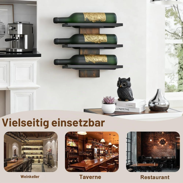 Weinregal Wand Flaschenregal für 3 Flaschen Weinregal Flaschenhalter Aufbewahrungsregal Weinhalter R